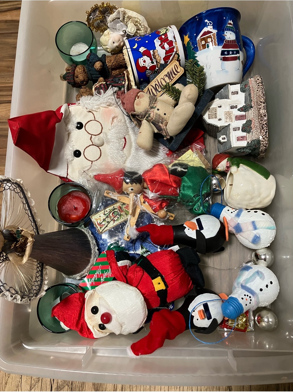 Festive Christmas Santa & Snowman ornaments and decor!